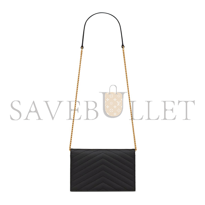 YSL CASSANDRE ENVELOPE CHAIN WALLET IN GRAIN DE POUDRE LEATHER 742920BOW011000 (19*12.5*3.5cm) YSL CASSANDRE ENVELOPE CHAIN WALLET IN GRAIN DE POUDRE LEATHER 742920BOW011000 (19*12.5*3.5cm)